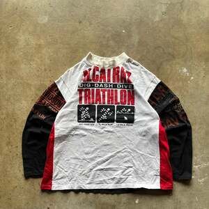 Vintage 90s Harley Davidson Alcatraz Triathlon Long Sleeve Shirt - Large